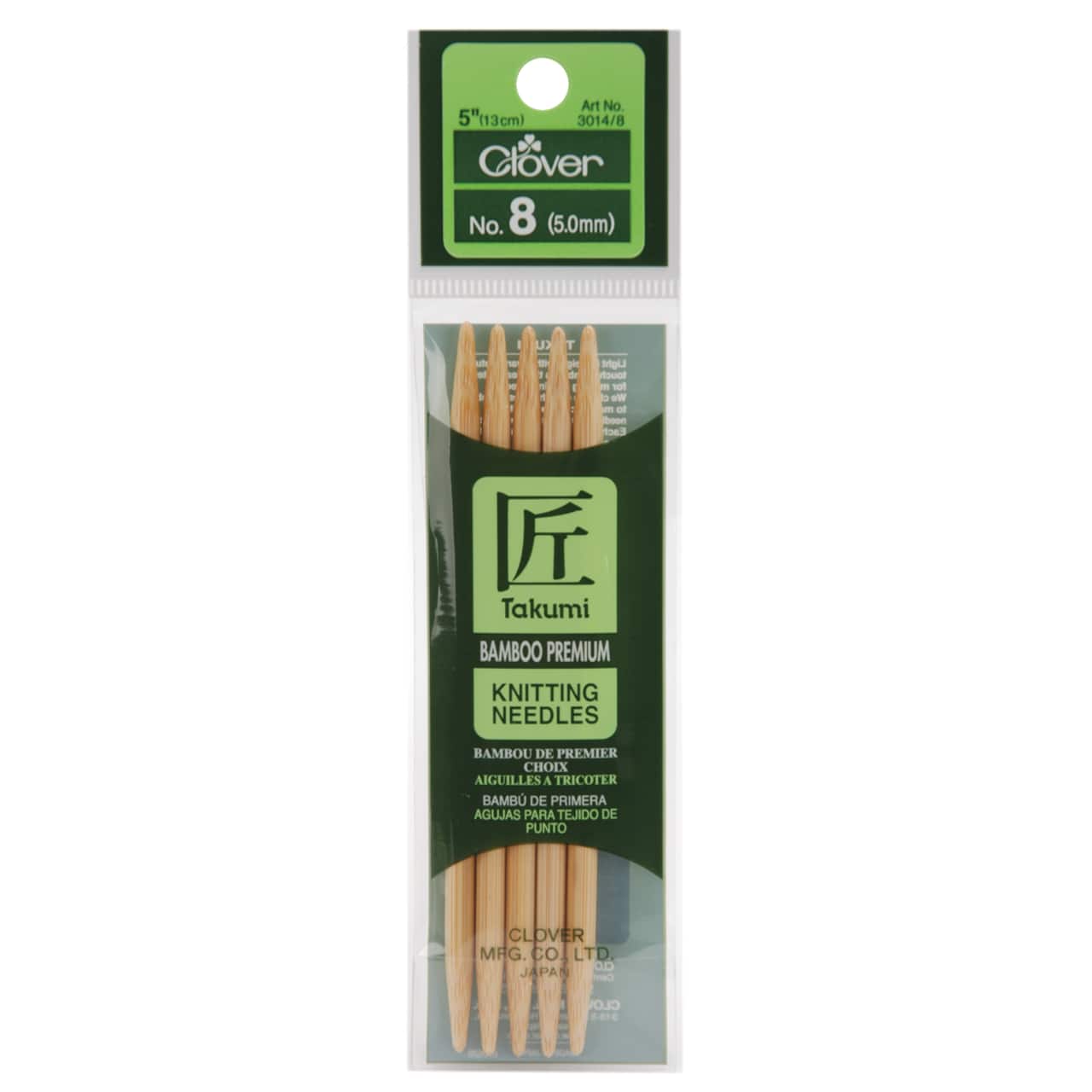 Clover Takumi® 5" Bamboo Double Pointed Knitting Needles